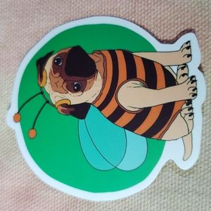 (P) Bee Pug Dog Sticker Doggie Dog Mom Puppy